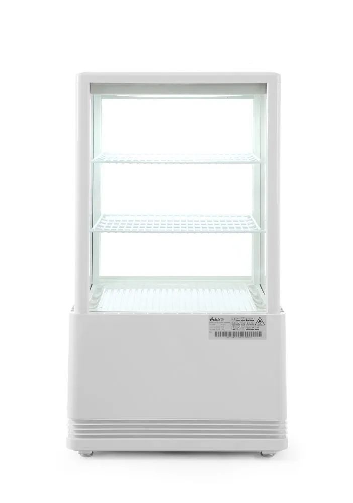 Vetrina refrigerata nera a 4 lati in vetro - 58 L