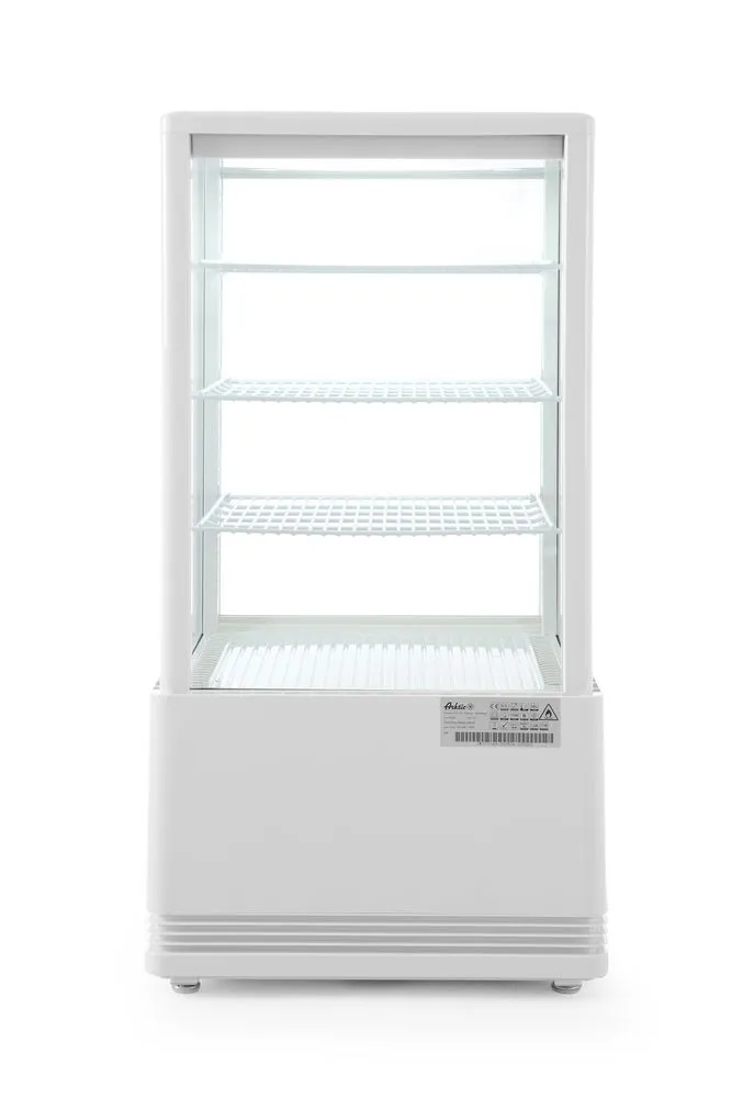 Vetrina refrigerata bianca a 4 lati in vetro - 68 L