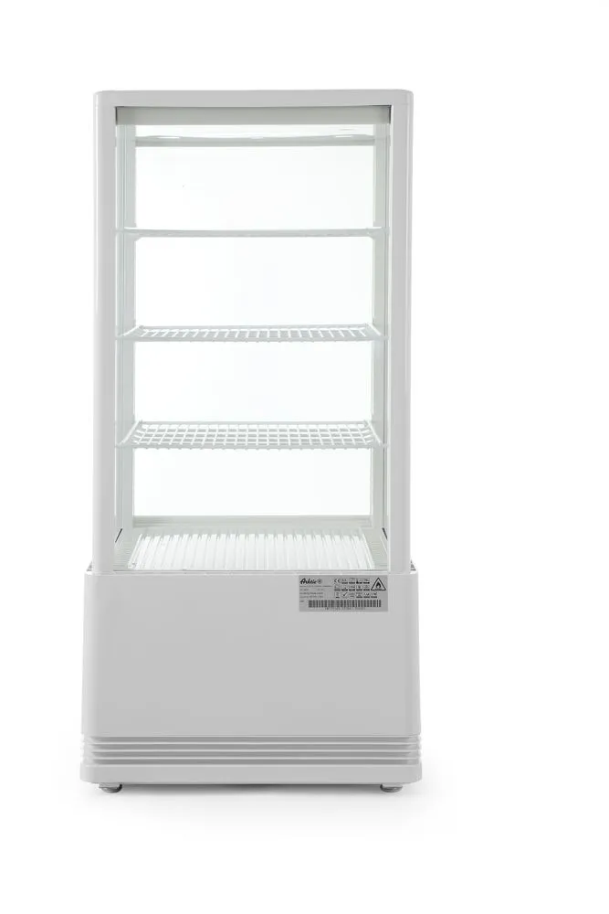 Vetrina refrigerata bianca a 4 lati in vetro - 78 litri