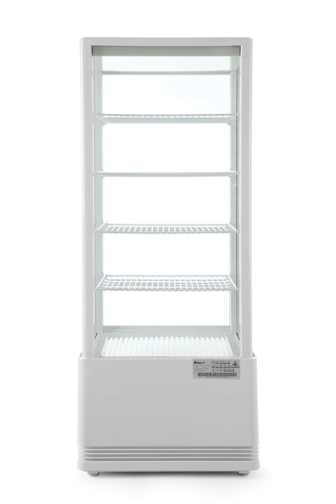Vetrina refrigerata bianca a 4 lati in vetro - 98 litri