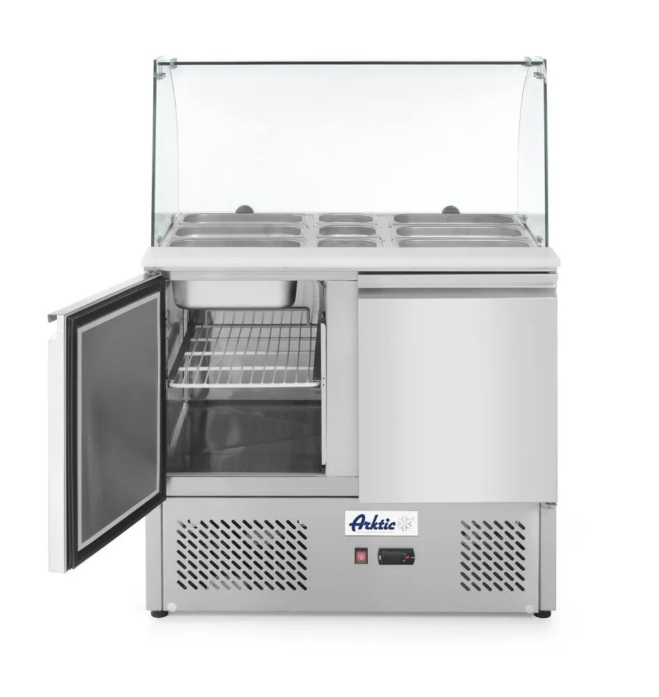Contatore 2 Porte - Vetrina Refrigerata in Vetro - 2 Vasche GN 1/1 e 3 Vasche GN 1/6 - 300 L