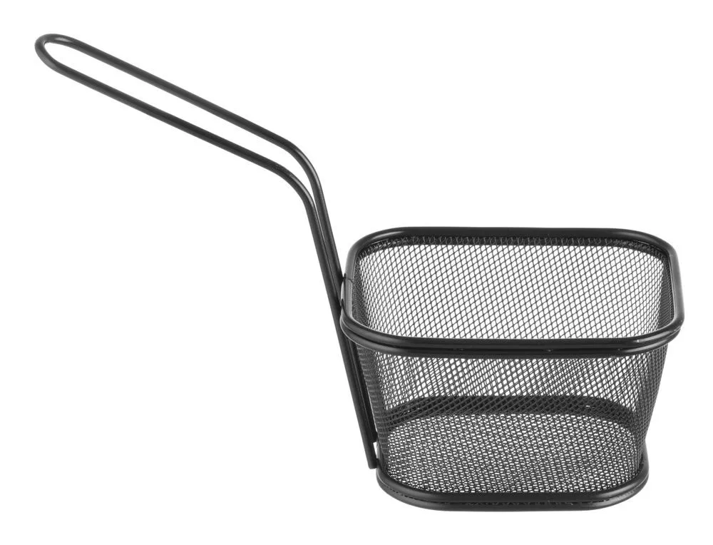 Cestino per patatine fritte in miniatura nero - 130 x 115 mm