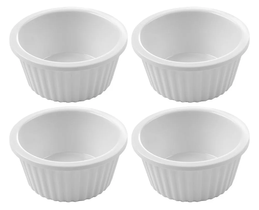 Ramequin Scanalato in Melamina 35 ml - Set di 4