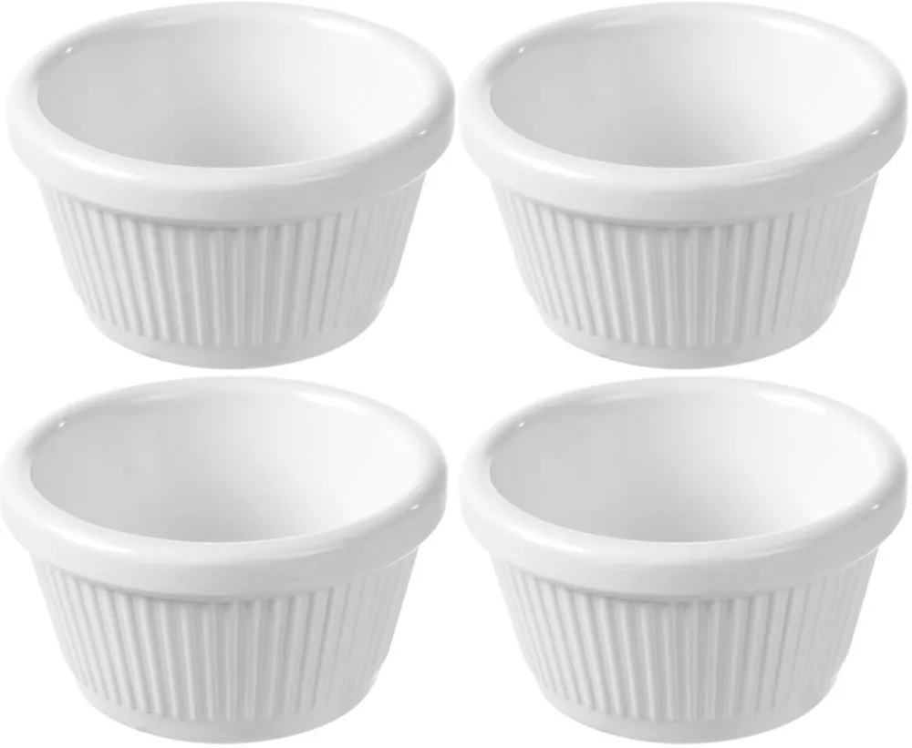 Ramequin Scanalato in Melamina 50 ml - Set di 4