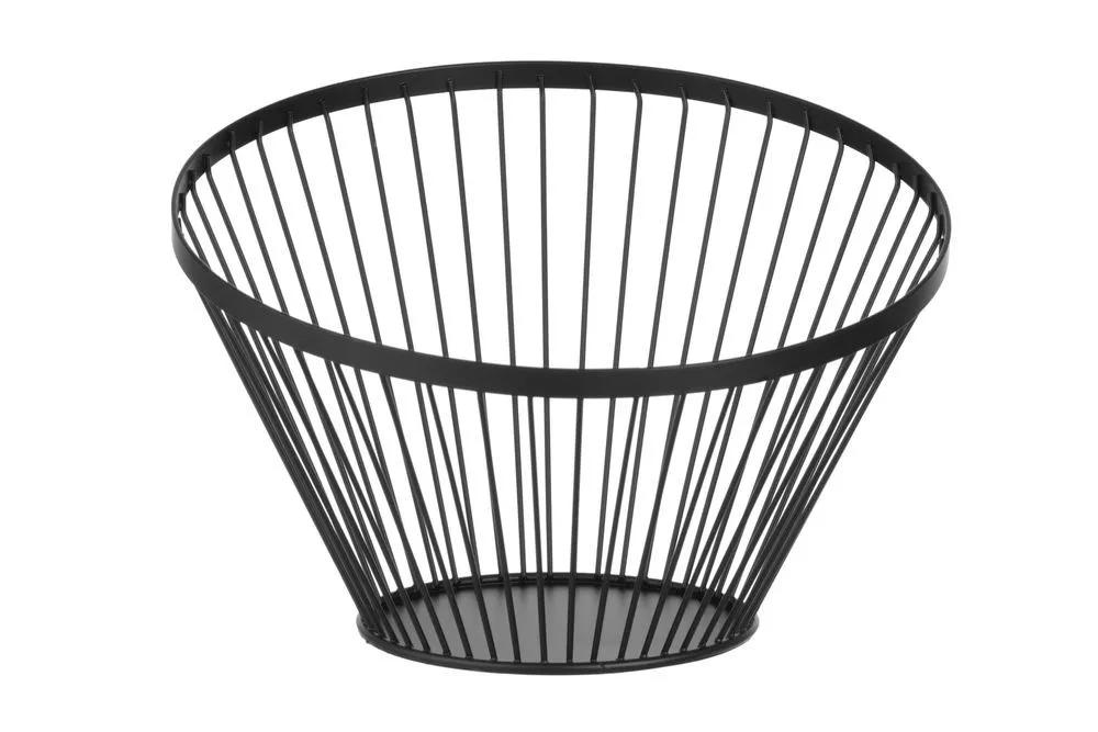 Cestino per frutta obliquo nero - 300 mm di diametro