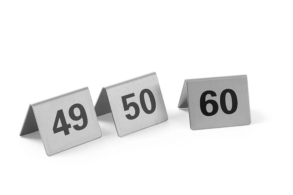 Set di 12 cavalletti da tavolo numerati da 49 a 60
