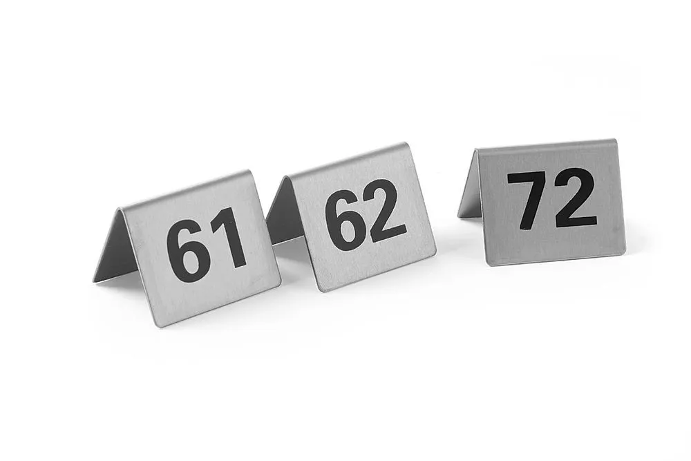 Set di 12 cavalletti da tavolo numerati da 61 a 72