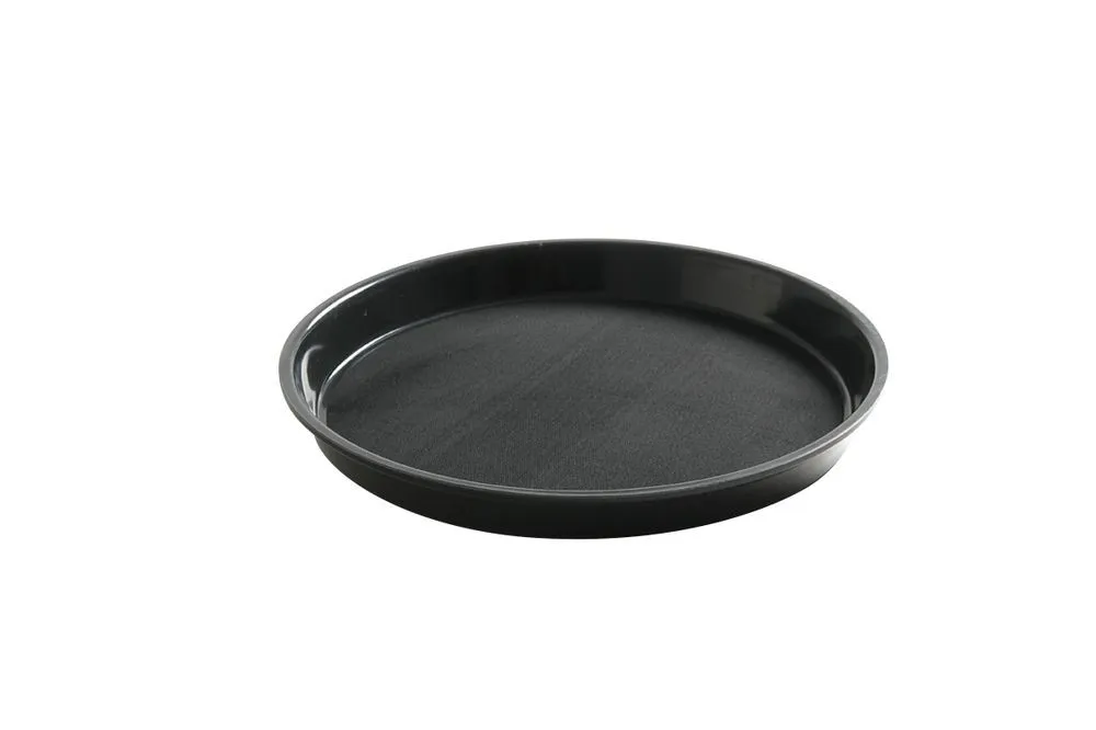 Piatto Rotondo con Bordo Alto in Polipropilene - Nero - Diametro 320 mm