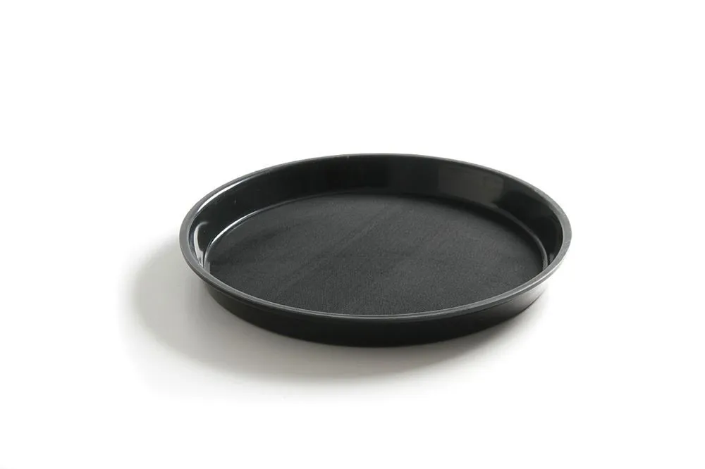 Piatto Rotondo con Bordo Alto in Polipropilene - Nero - Diametro 360 mm