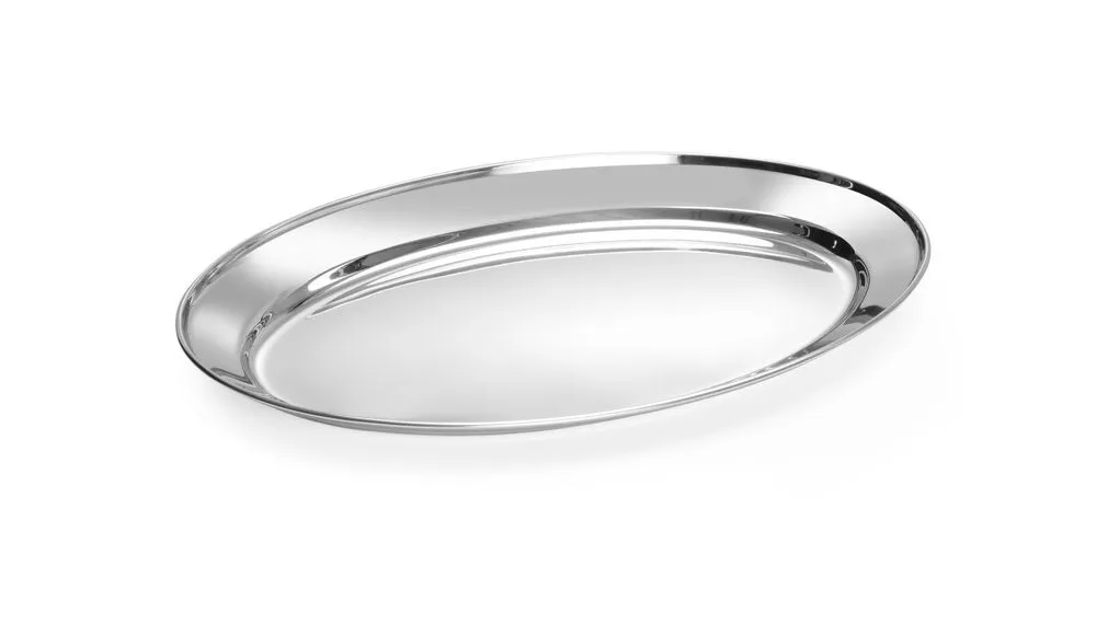 Piatto Ovale in Acciaio Inox - 400 x 260 mm