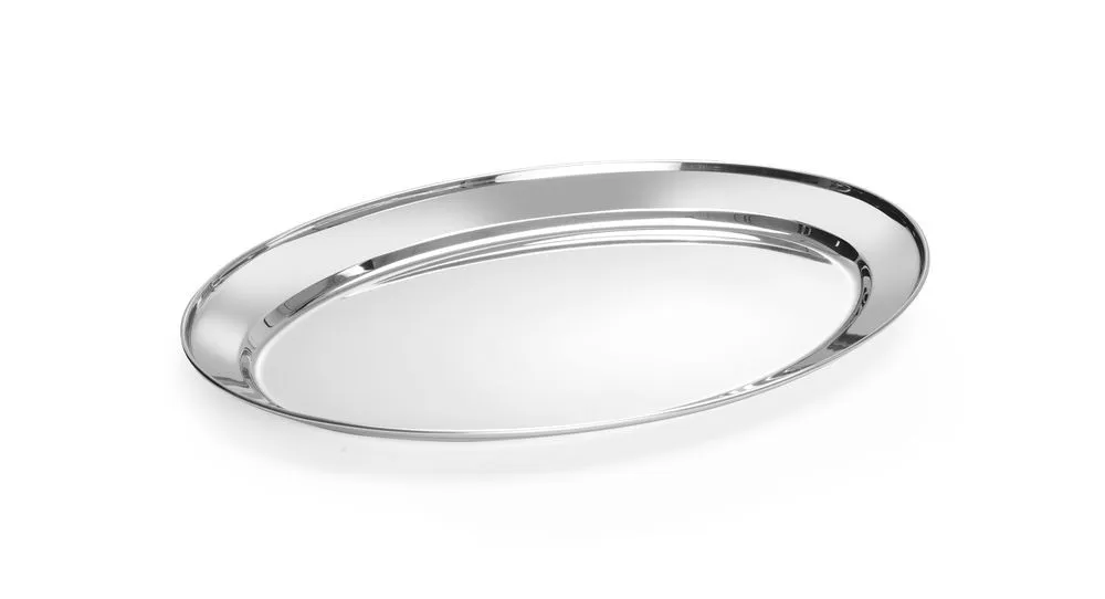Piatto Ovale in Acciaio Inox - 450 x 290 mm