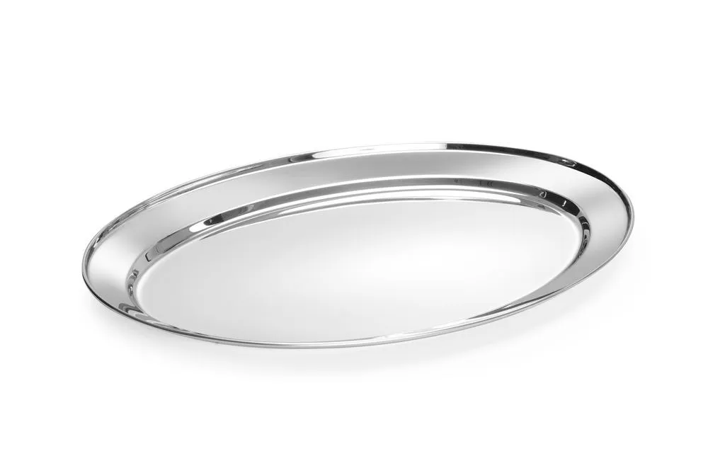 Piatto Ovale in Acciaio Inossidabile - 500 x 350 mm