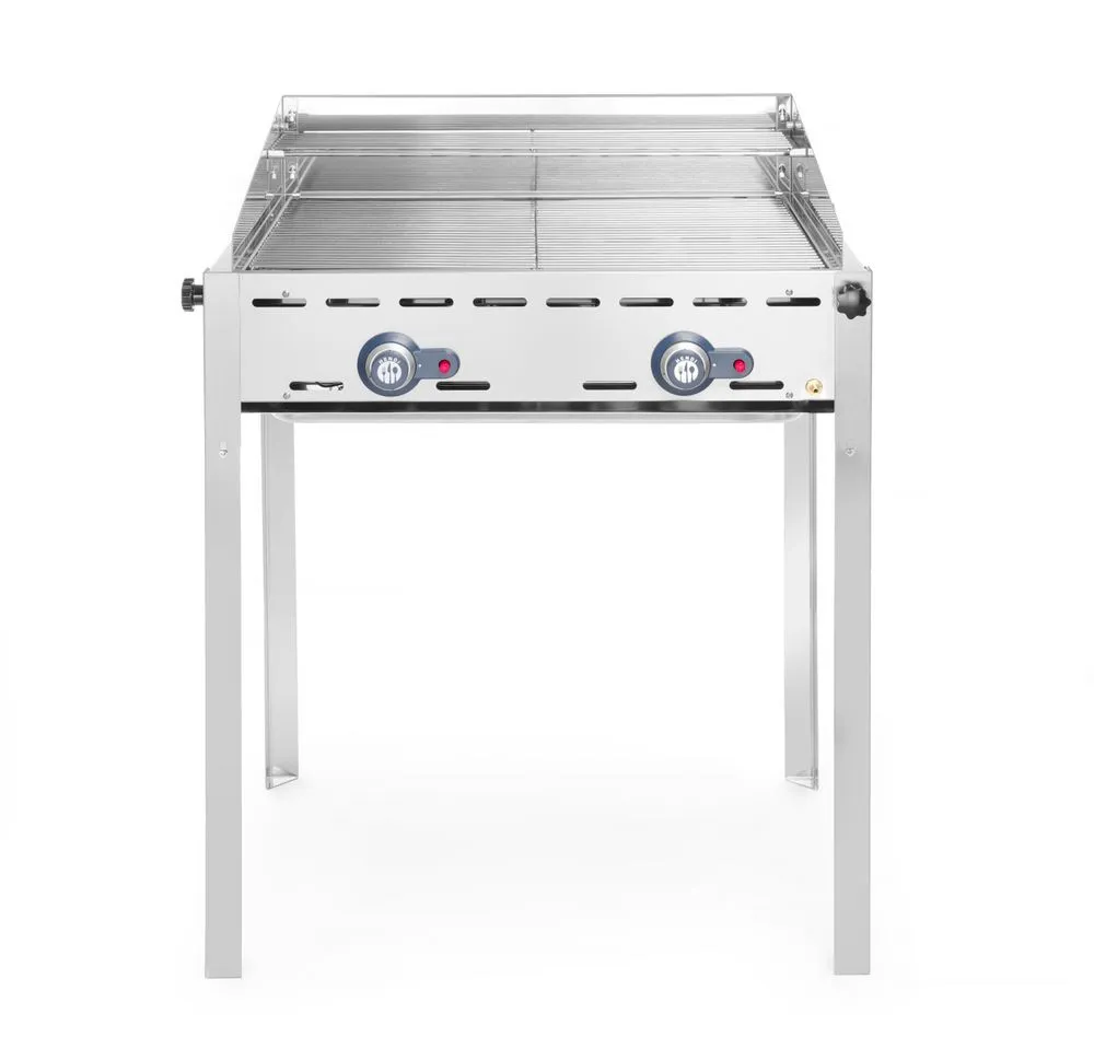 Barbecue a Gas Professionale Green Fire - 2 Bruciatori - Griglia in Acciaio Inox