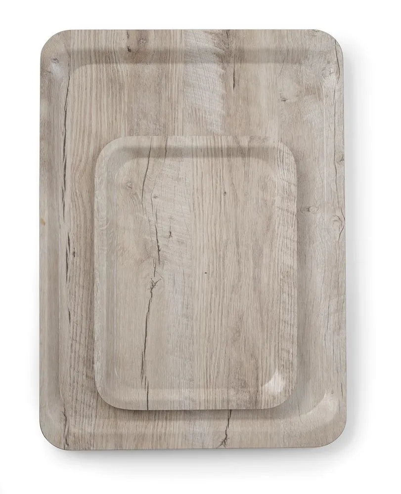 Vassoio da servizio in melamina stampata legno chiaro - 350 x 240 mm