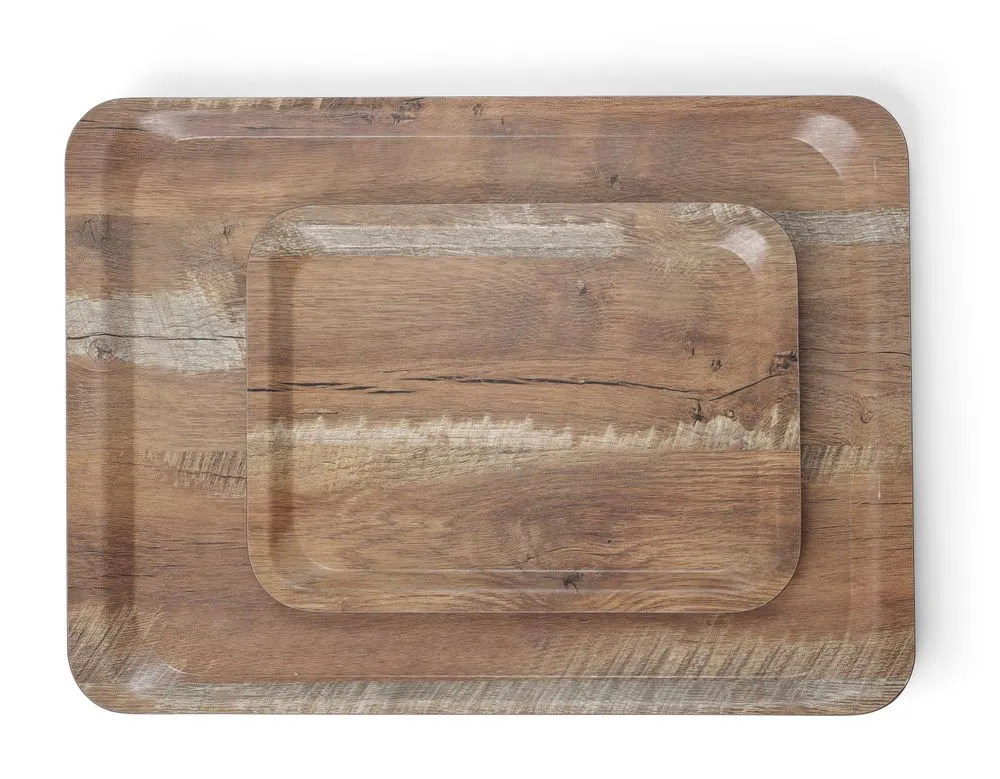 Vassoio da servizio in melamina stampata legno - 350 x 240 mm