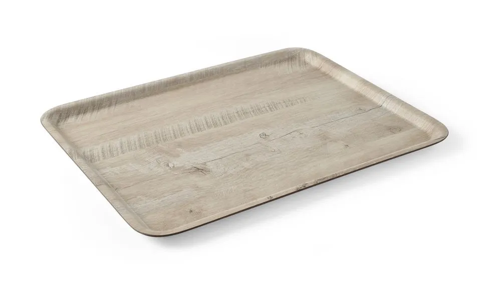 Vassoio da servizio in melamina stampata legno chiaro - 530 x 370 mm