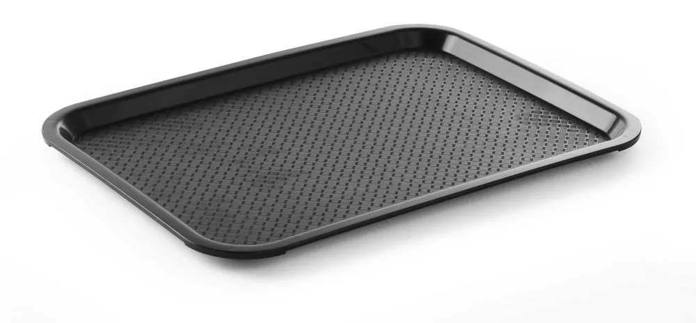 Vassoio rettangolare per fast food nero - 415 x 305 mm