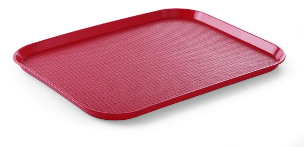Vassoio rettangolare per fast food - Grande modello 450 x 350 mm - Rosso- Rosso