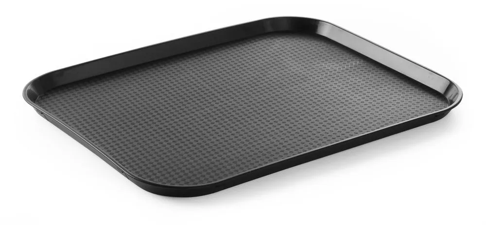 Vassoio rettangolare FastFood - Grande dimensione 450 x 350 mm - Nero