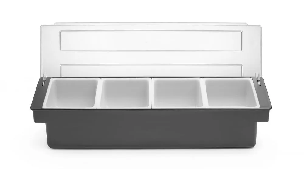 Scatola degli ingredienti - 4 scomparti in ABS nero