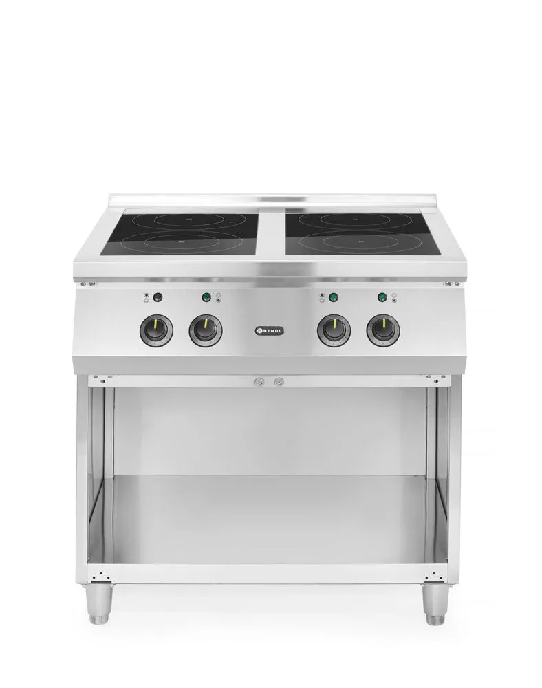 Piastra a induzione con 4 fuochi e basamento - 17000 W