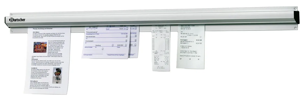 Pinza Porta Fiches da Parete in Alluminio - 610 mm