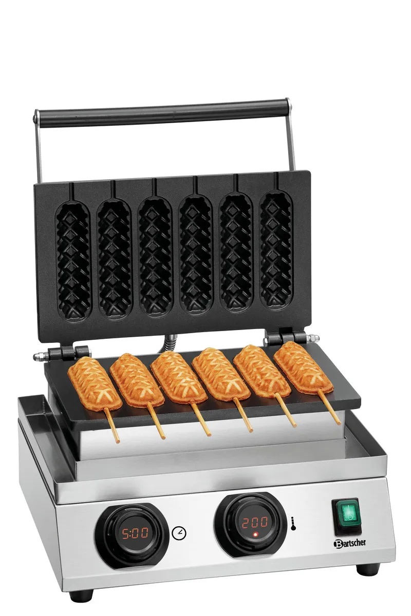Piastra per waffle professionale Lolly - 6 waffle a spiga
