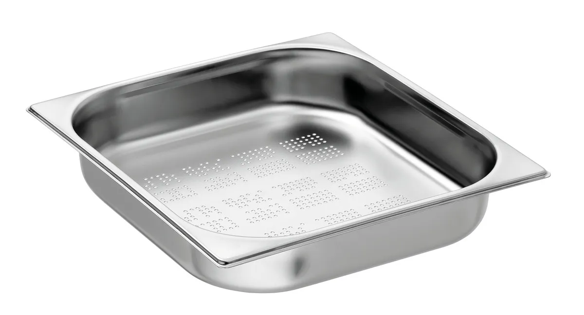 Bacinella Gastronorm GN 2/3 Forata Inox - Profondità 65 mm - 5,5 L