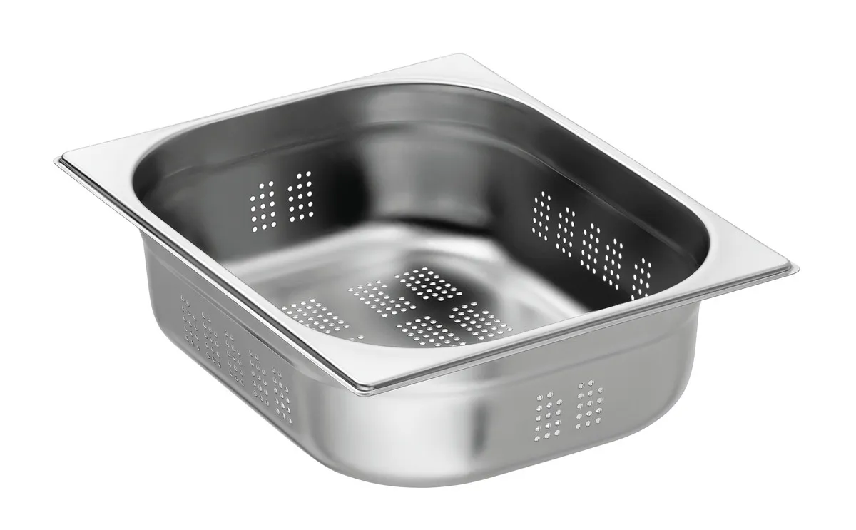 Bacinella Gastronorm GN 1/2 Forata Inox - Profondità 100 mm - 6,5 L