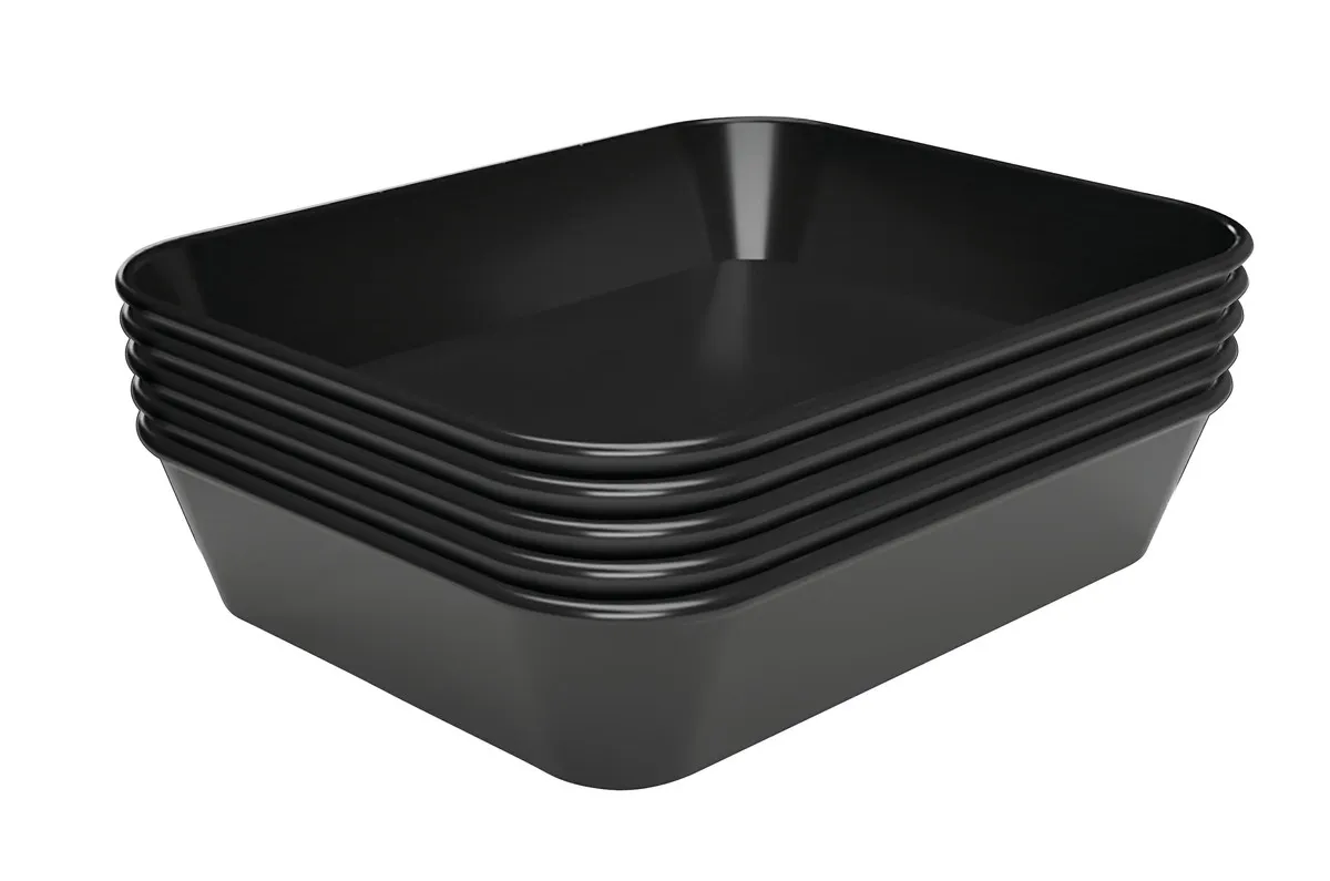 Piatto di Presentazione Melamina Nero - L 150 x P 190 x H 40 mm - Confezione da 5