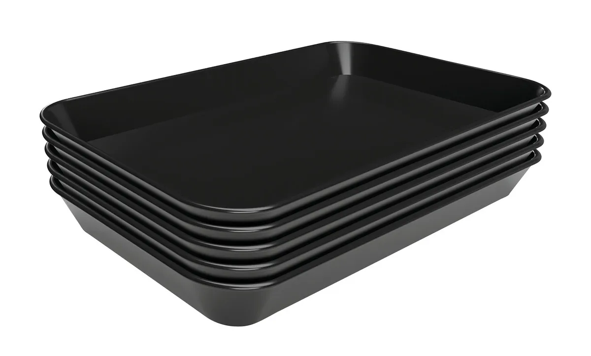 Piatto di Presentazione Melamina Nero - L 250 x P 350 x H 40 mm - Lotto di 5