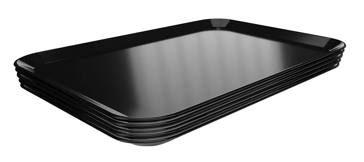 Piatto di Presentazione Melamina Nero - L 280 x P 420 x H 17 mm - Confezione da 5