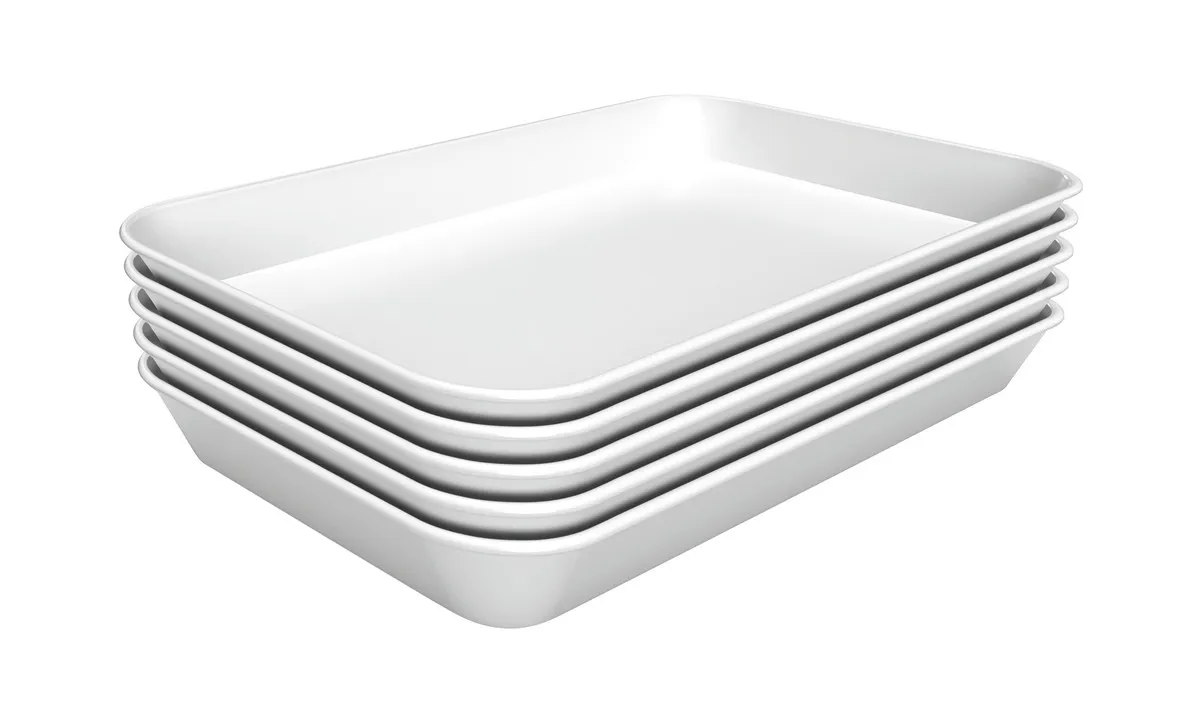 Piatto di Presentazione Melamina Bianco - L 250 x P 350 x H 40 mm - Lotto di 5