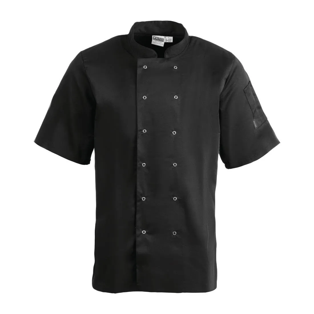 Giacca da cucina unisex nera a maniche corte Vegas - Taglia M