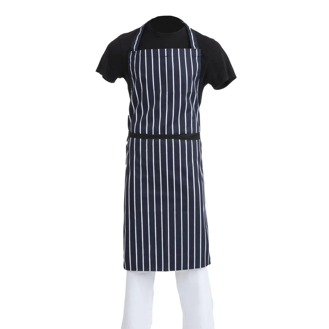 Grembiule Bavaglino Extra Lungo a Righe Blu Navy e Bianche