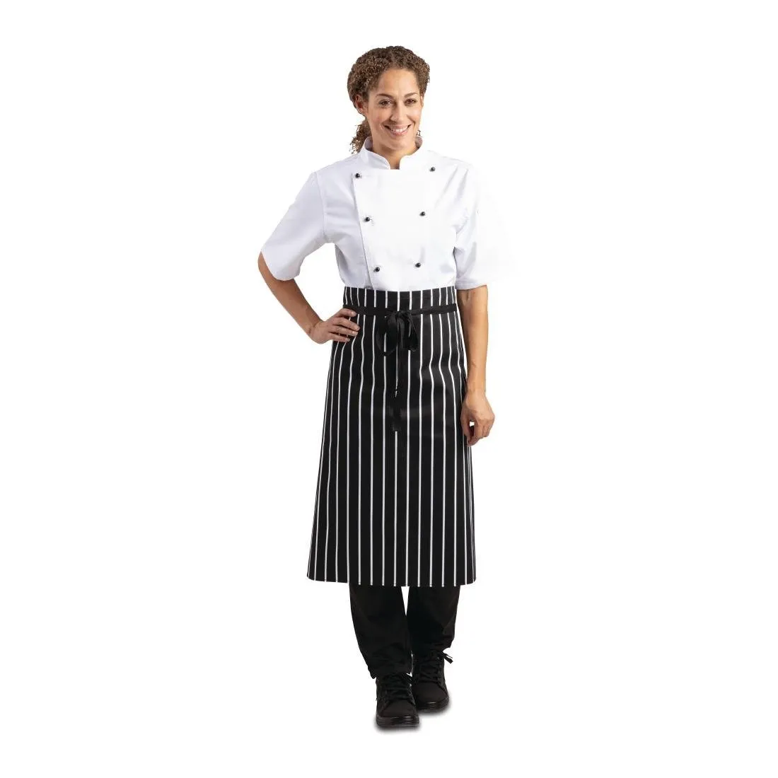 Grembiule da cucina a righe bianche e nere - 760 x 970 mm