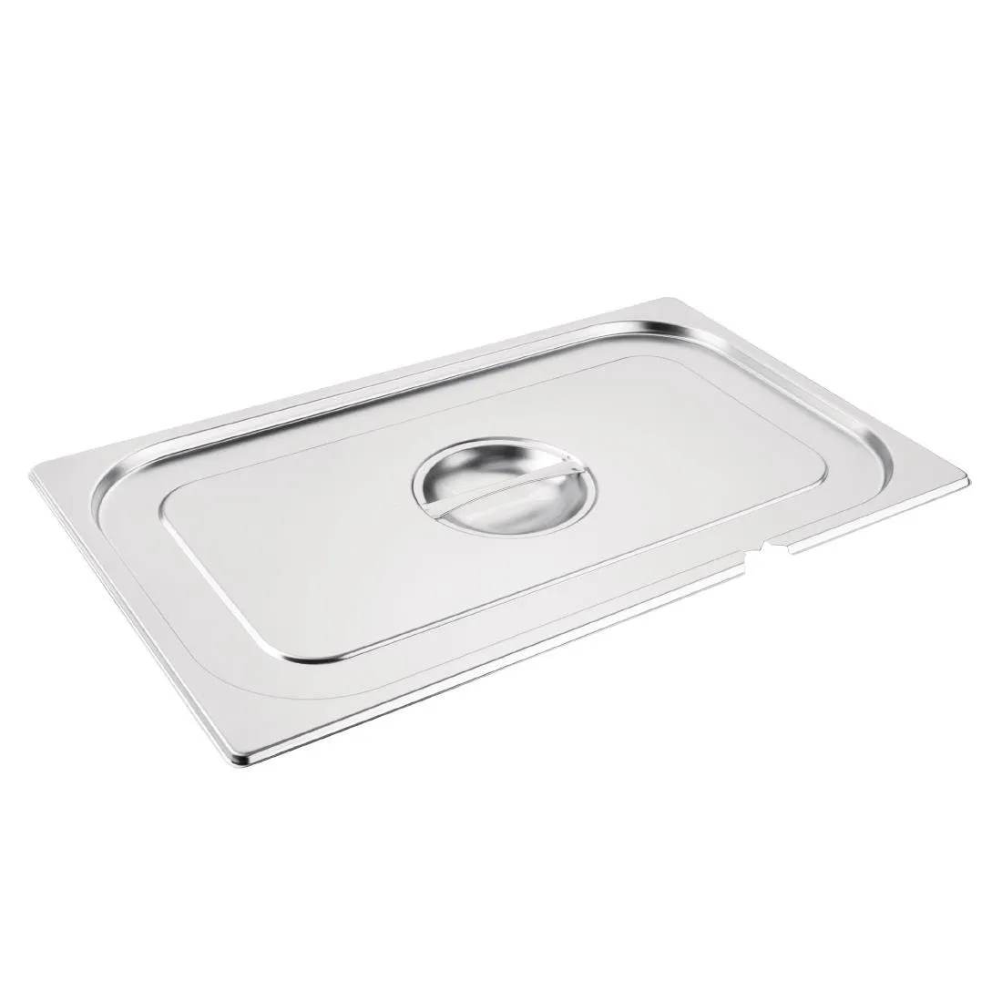 Coperchio in acciaio inossidabile GN 1/1 con tacca
