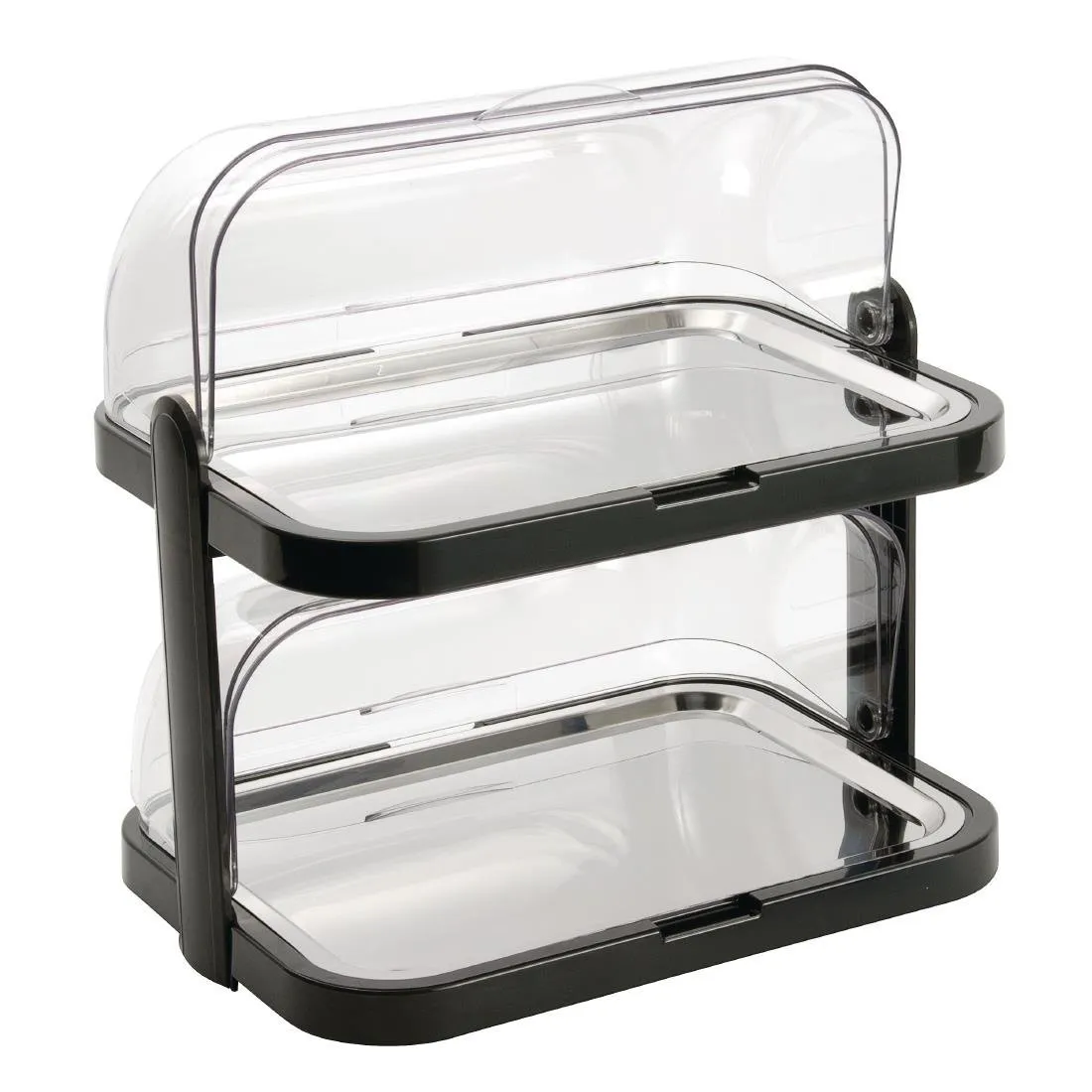 Piatto refrigerato a 2 piani con coperchio ribaltabile - 440 x 320 mm