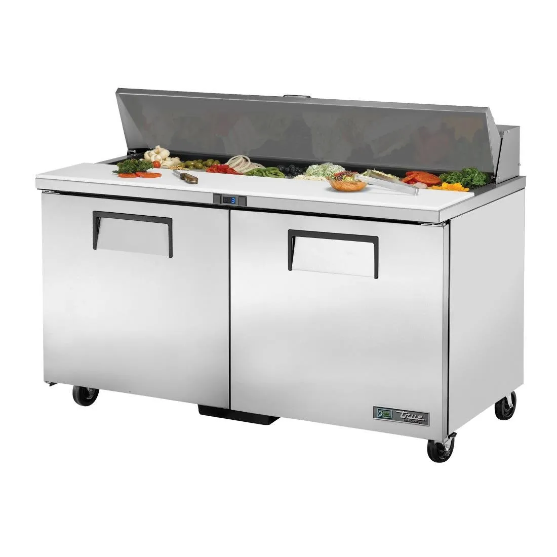 Banco di Preparazione in Acciaio Inox - 2 Porte - 439 L - 16 Vaschette GN 1/6