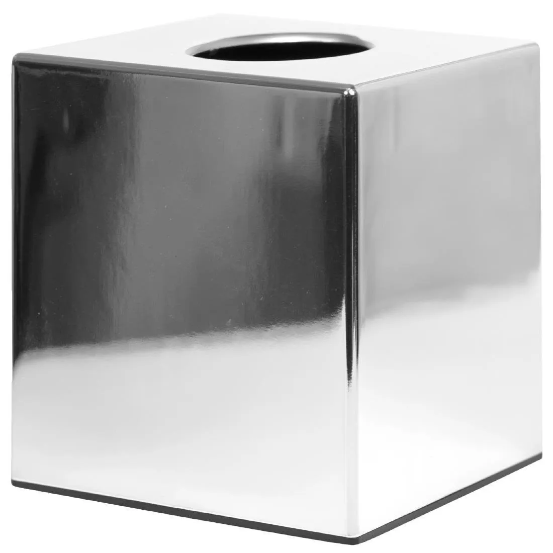 Scatola per fazzoletti cubica cromata lucida