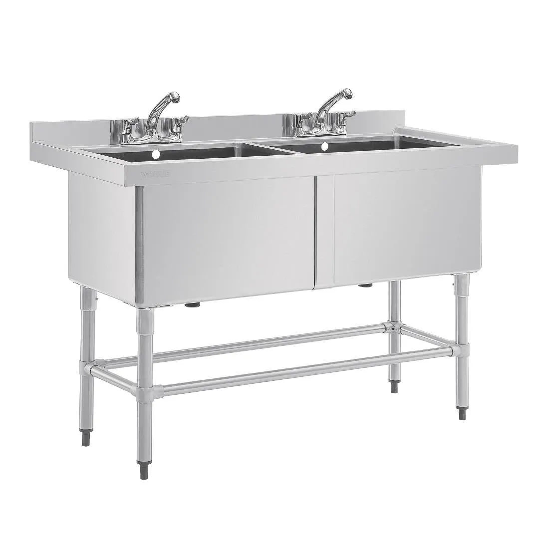Doppio lavello profondo con schienale - 2 x 100 L - 1410 x 600 mm
