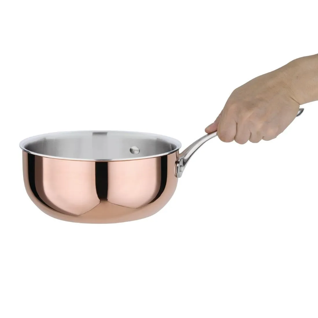 Padella a forma di casseruola in rame a 3 strati per induzione - Ø 200 mm
