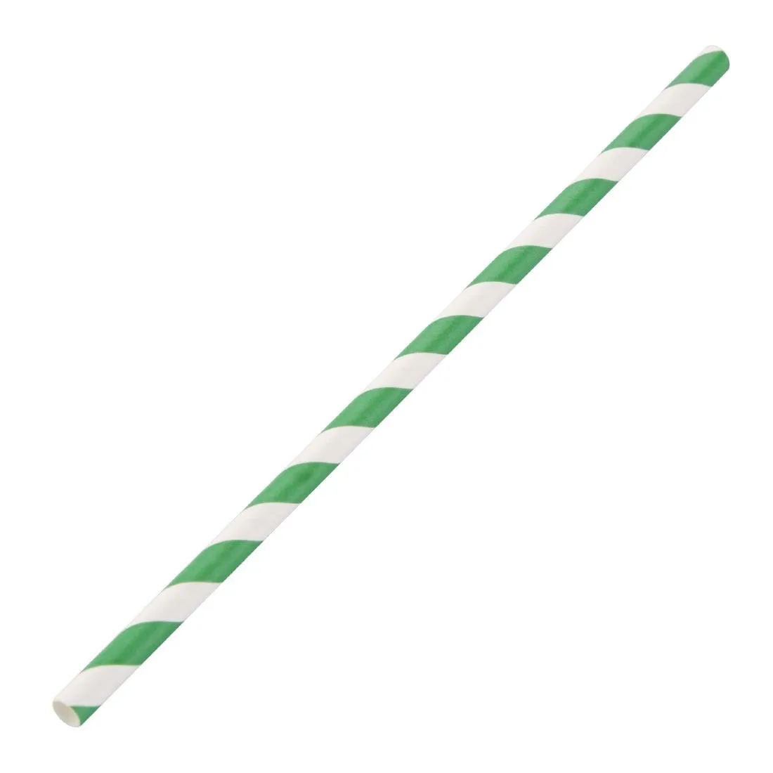 Cannuccia Compostabile Verde e Bianca in Carta - L 210 mm - Lotto da 250