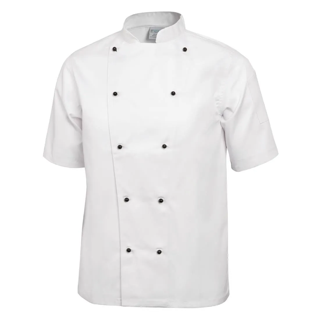 Giacca da cucina unisex Chicago a maniche corte bianca taglia L