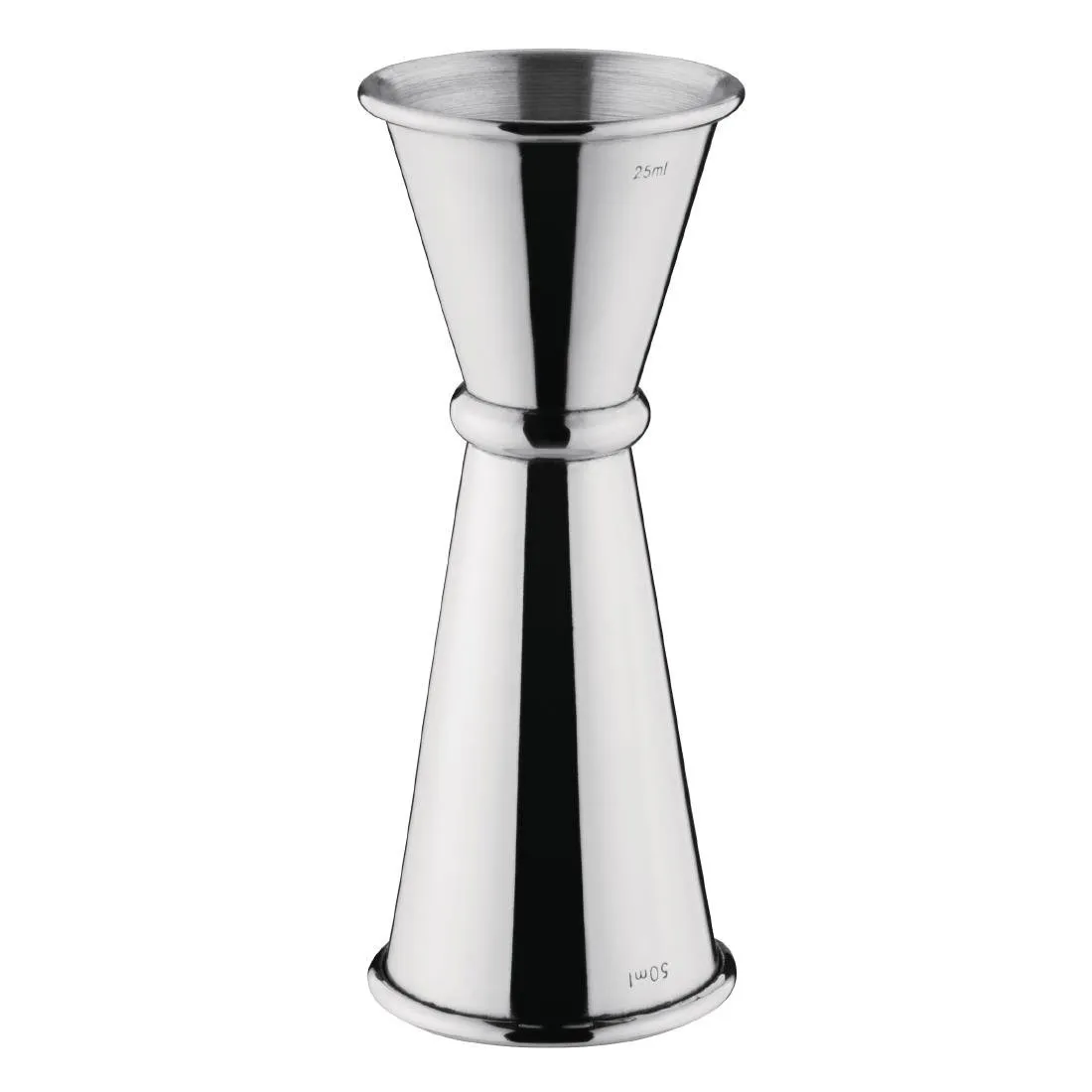Misura di bicchiere conico in acciaio inossidabile da 25 e 50 ml