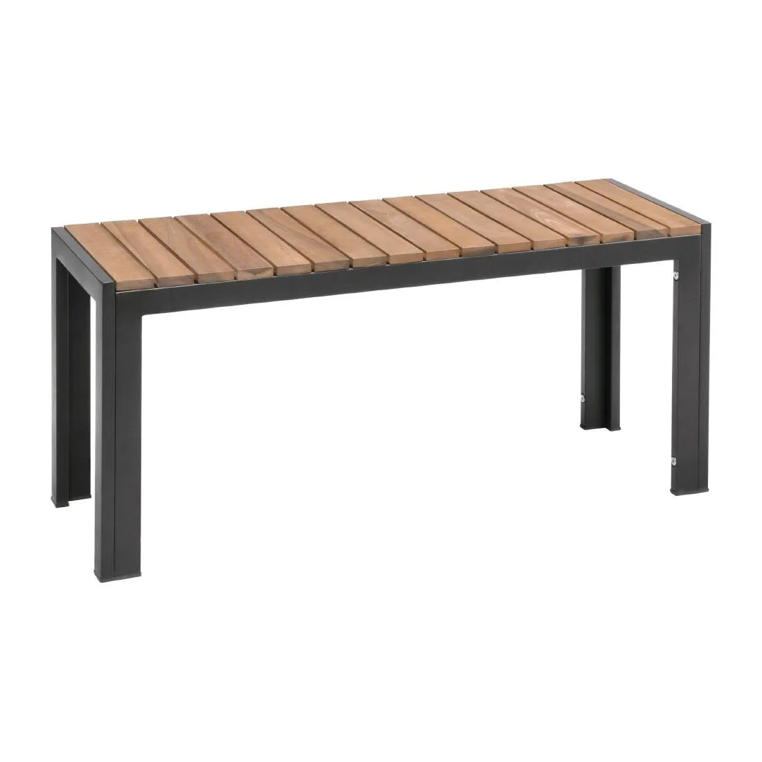 Panche in acciaio e acacia 100 cm - Set di 2