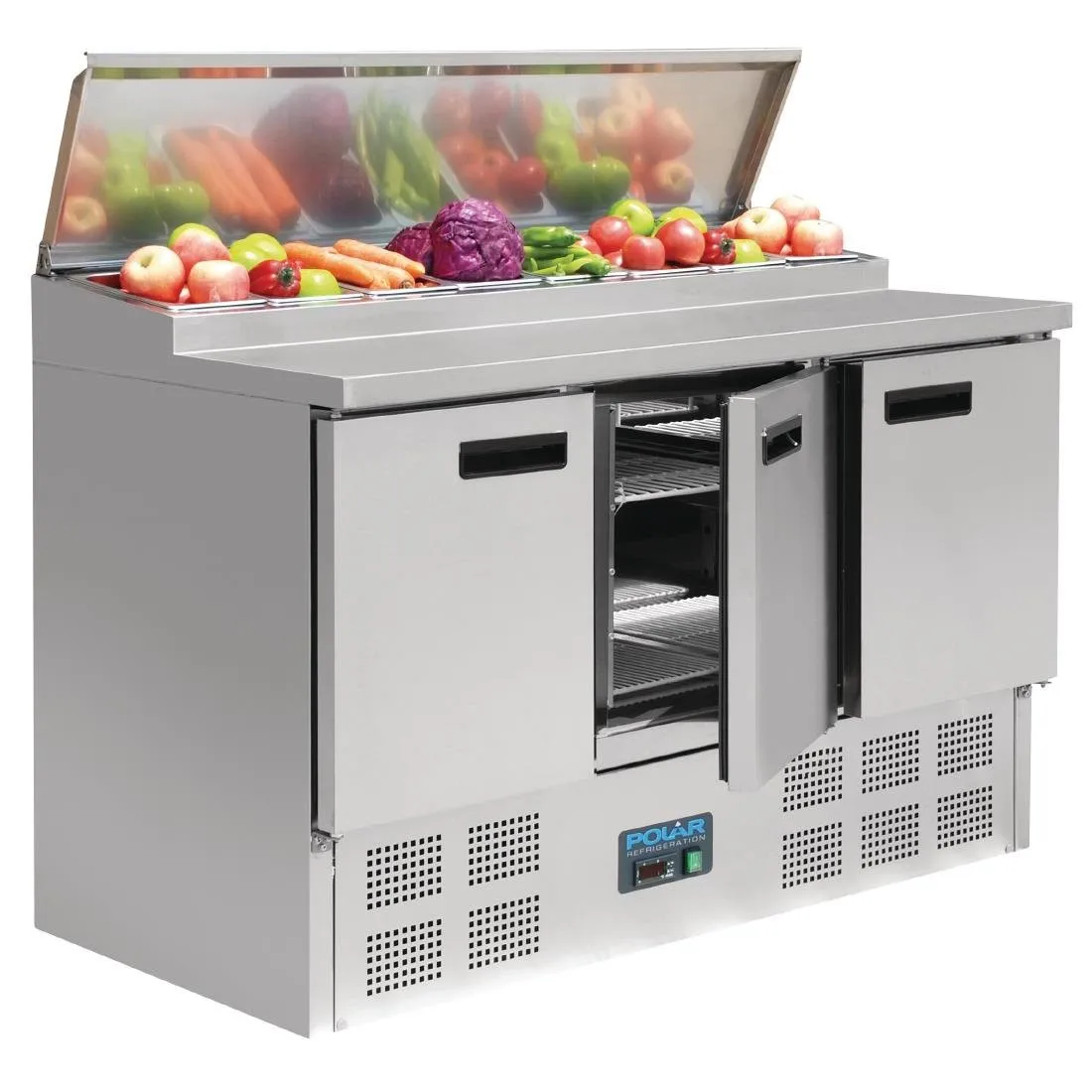 Banco di Preparazione Refrigerato Pizze e Insalate Série G - 390L - 8 Vasche GN 1/4