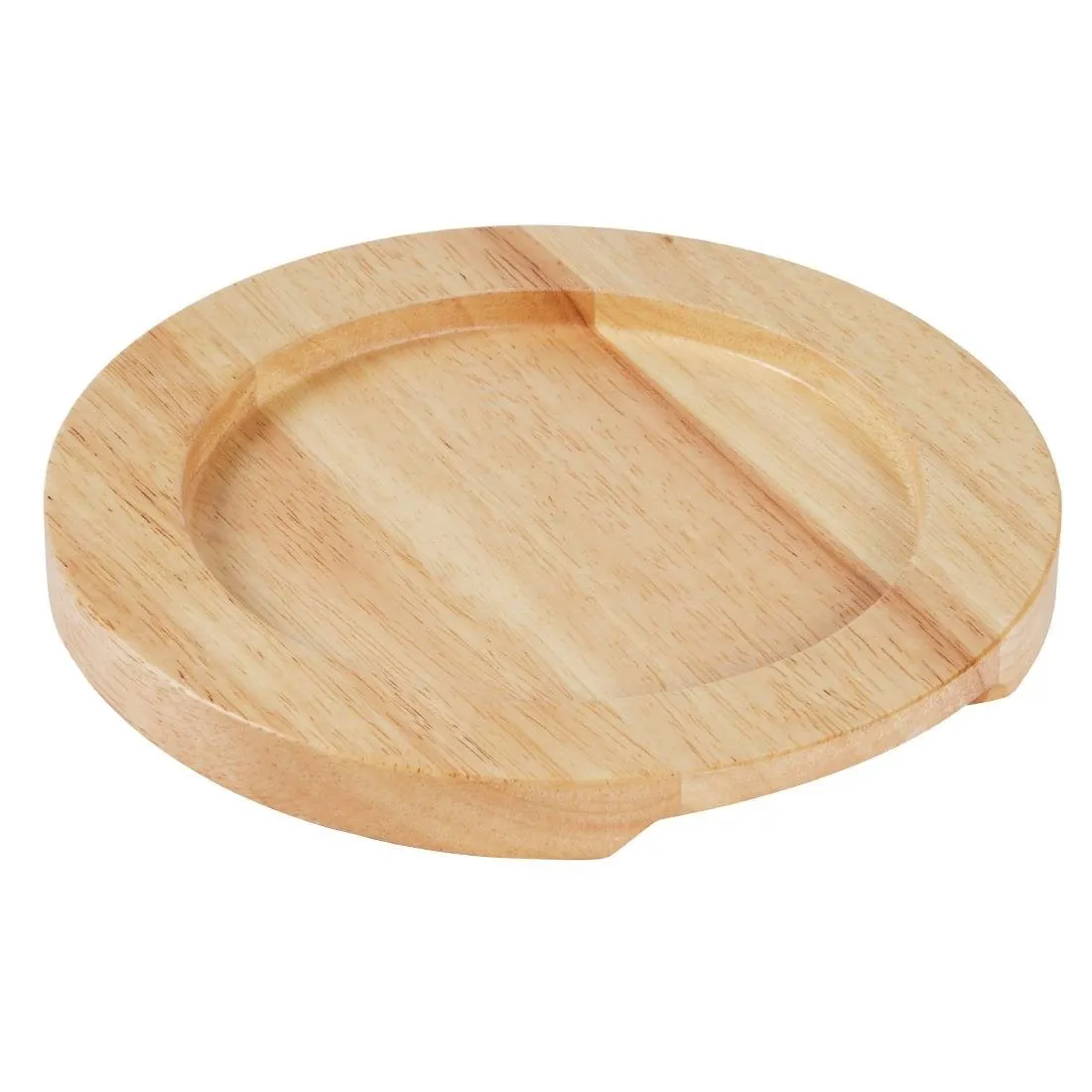 Support in legno chiaro per piatto rotondo in ghisa con manici - Ø 210mm