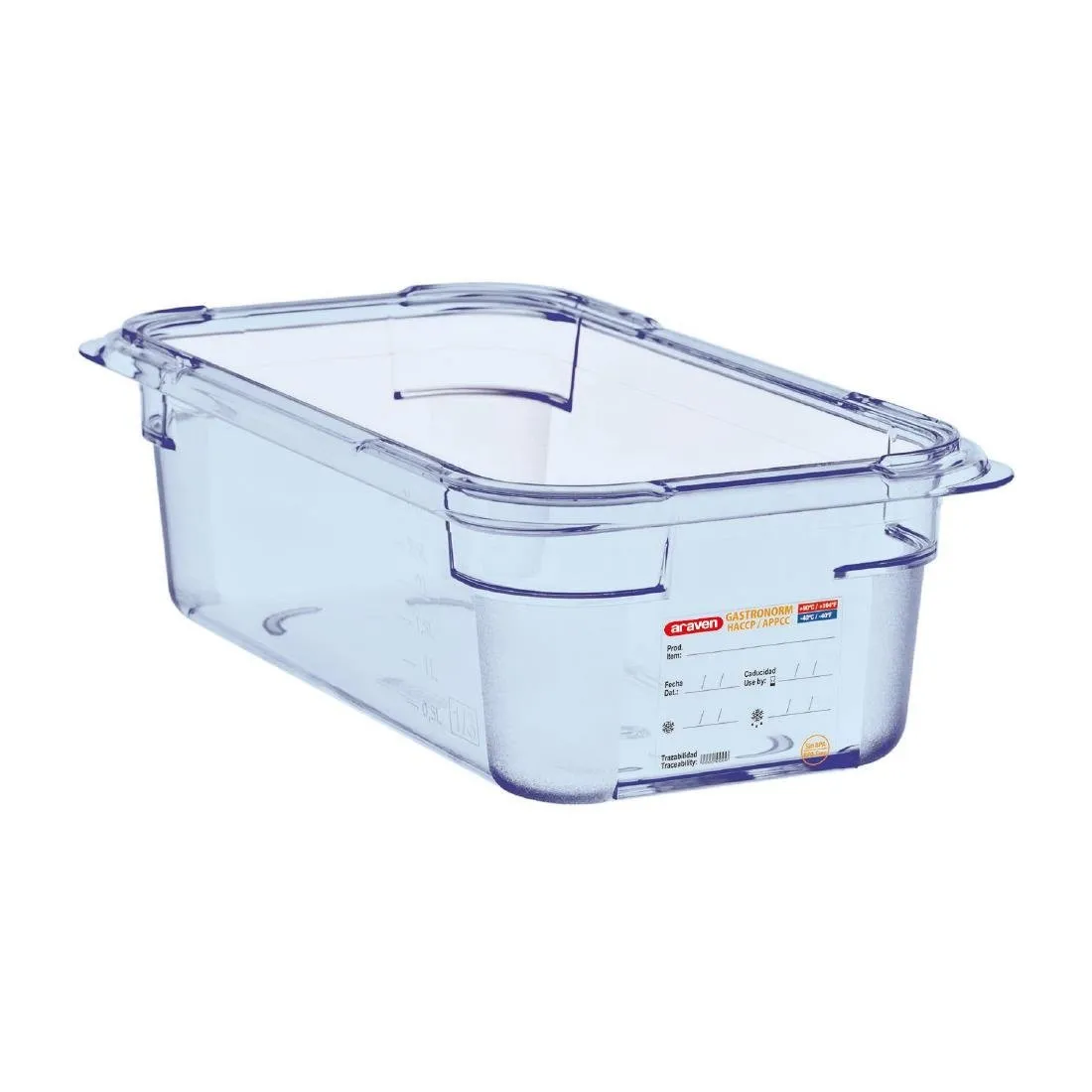 Scatola ermetica blu ABS - GN 1/4 100 mm