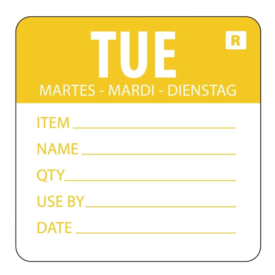 Etichetta rimovibile "Martedì"